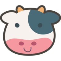 dessin animé animal visage de vache png