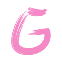 letra g alfabeto en estilo pincel png