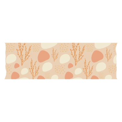 Boho Blob Shape and Floral Pattern Washi Tape 11459270 PNG
