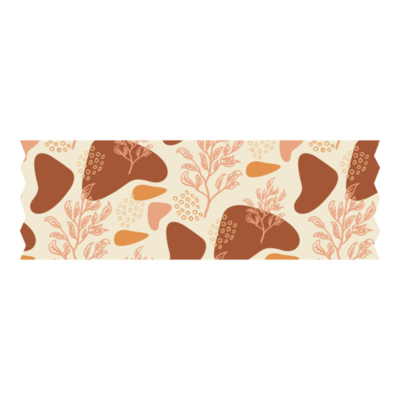 Boho Blob Shape and Floral Pattern Washi Tape 11434459 PNG