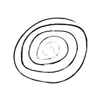 Doodle cosmos illustration in childish style. Hand drawn abstract space spiral. Black and white. vector