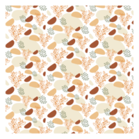 Boho Blob Shape and Floral Seamless Pattern png