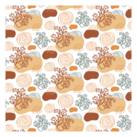 Boho Blob Shape and Floral Seamless Pattern png