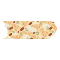 forma boho blob e fita washi padrão floral png