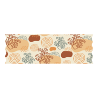 Boho Blob Shape and Floral Pattern Washi Tape png