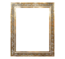 Simple golden frame isolated on transparent background png