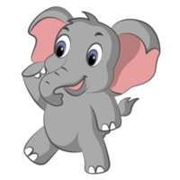 conception de dessin animé d'éléphant sur fond transparent png