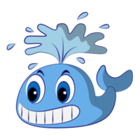 whale cartoon design on transparent background png