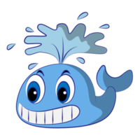 conception de dessin animé de baleine sur fond transparent png