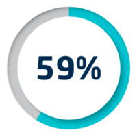 reeks van cirkel percentage diagrammen voor infographics png