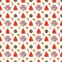 festive seamless pattern. new year and christmas. christmas ball and christmas tree. vector