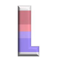 Letter L 3D Render Front View png