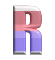 Letter R 3D Render Front View png