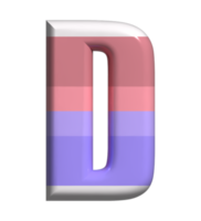 Letter D 3D Render Front View png