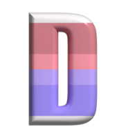 lettera d 3d rendere davanti Visualizza png