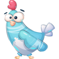 personaje de dibujos animados adorable pollo png