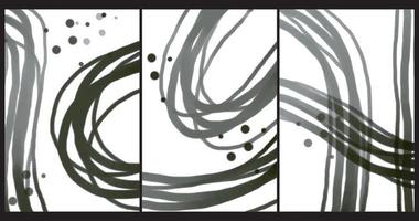 Modern abstract cover set, minimal cover design. Scribbled marker on white background, vector illustration.