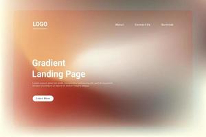 Abstract Gradient Landing Page Design. Modern Futuristic Website Homepage Brown Gradient Color. vector