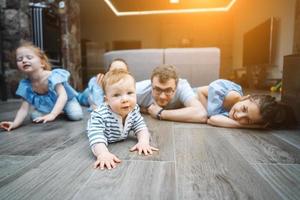 Little boy on the floor photo