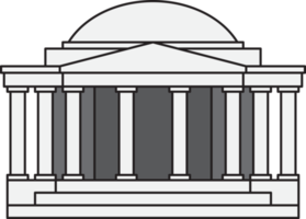 outline drawing of washington dc landmark front elevation view. png