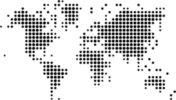 circle world map on transparent background. png