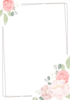 rosa rose und pfingstrose blumenstrauß kranz mit rahmen png