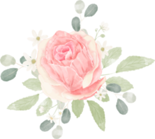 composizione di bouquet di fiori rosa acquerello pastello rosa png