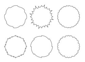 conjunto de plantilla de contorno circular aislado sobre fondo blanco. elementos de diseño vector