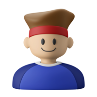ilustração de ícone 3d de avatar de membro de ginásio masculino sorridente png