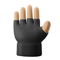 ilustración de icono 3d de guante de mano sin dedos negro png