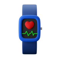 moderne fitness-smartwatch mit 3d-symbolillustration des herzfrequenzmessers png