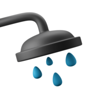 ilustração do ícone 3d do banheiro do hábito do chuveiro frio png