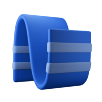 ilustração de ícone 3d de banho de toalha de tecido de cor azul png