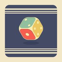 Vector illustration of a vintage dice in a classic retro style are commonly used for games, gambling, and betting