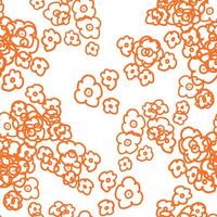abstracto colorido desordenado doodle flor de patrones sin fisuras. fondo floral de fantasía. florete ditsy textura. vector