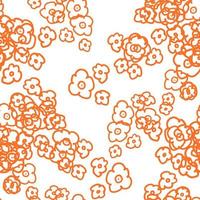 Abstract colorful messy doodle flower seamless pattern. Fantasy floral background. Ditsy floret texture. vector