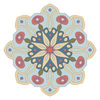 Cute Mandala. Ornamental round doodle flower isolated on white background. Geometric decorative ornament in ethnic oriental style. vector