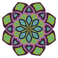 lindo mandala. flor ornamental redonda del doodle aislada en el fondo blanco. ornamento decorativo geométrico en estilo étnico oriental. vector