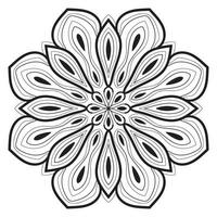 lindo mandala. flor ornamental redonda del doodle aislada en el fondo blanco. ornamento decorativo geométrico en estilo étnico oriental. vector