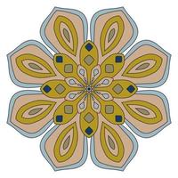 lindo mandala. flor ornamental redonda del doodle aislada en el fondo blanco. ornamento decorativo geométrico en estilo étnico oriental. vector