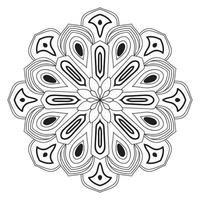 Cute Mandala. Ornamental round doodle flower isolated on white background. Geometric decorative ornament in ethnic oriental style. vector