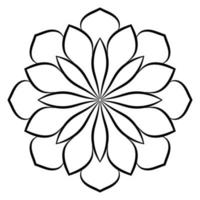 lindo mandala. flor ornamental redonda del doodle aislada en el fondo blanco. ornamento decorativo geométrico en estilo étnico oriental. vector