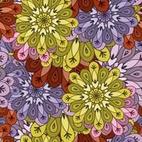 Abstract colorful messy doodle flower seamless pattern. Fantasy floral background. Ditsy floret texture. vector