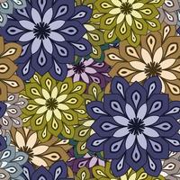 Abstract colorful messy doodle flower seamless pattern. Fantasy floral background. Ditsy floret texture. vector