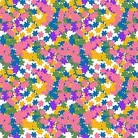Abstract colorful messy doodle flower seamless pattern. Fantasy floral background. Ditsy floret texture. vector
