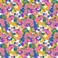 Abstract colorful messy doodle flower seamless pattern. Fantasy floral background. Ditsy floret texture. vector