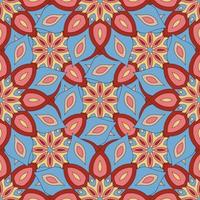 Fantasy abstract seamless pattern with mandala flower. Mosaic, tile, polka dot. Floral background. vector