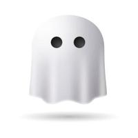 Ghost. 3D illustration of halloween ghost. isolated in white background vector