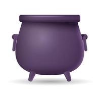 Cauldron. 3D illustration of halloween cauldron. isolated in white background vector