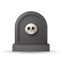 Tombstone. 3D illustration of halloween tombstone. isolated in white background vector